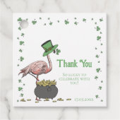 Irish Shamrock Flamingo Thank You Bedankjes Labels (Voorkant)