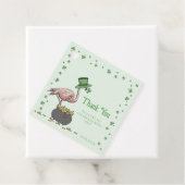 Irish Shamrock Flamingo Thank You Bedankjes Labels (In situ)