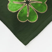 Irish Shamrock four-leaf clover Malachite and gold Fleece Deken (Hoek)