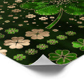 Irish Shamrock four-leaf clover Malachite and gold Poster (Hoek)
