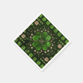 Irish Shamrock four-leaf clover Malachite and gold Servet (Hoek)