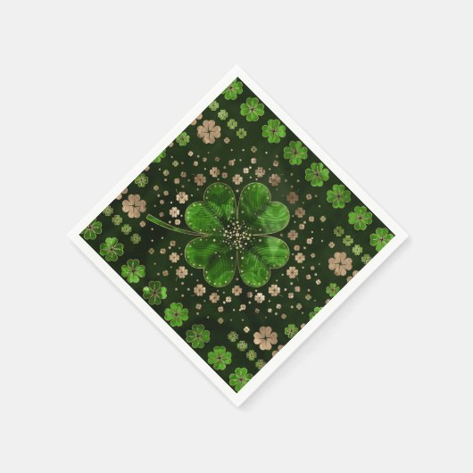 Irish Shamrock four-leaf clover Malachite and gold Servet (Hoek)