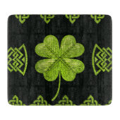 Irish Shamrock four-leaf klaver met celtic decor Snijplank (Voorkant)