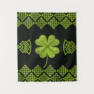 Irish Shamrock four-leaf klaver met celtic decor Wandkleed