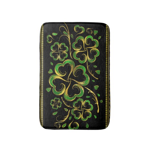 Irish Shamrock Four-leaf Lucky Clover Badmat (Voorkant Verticaal)