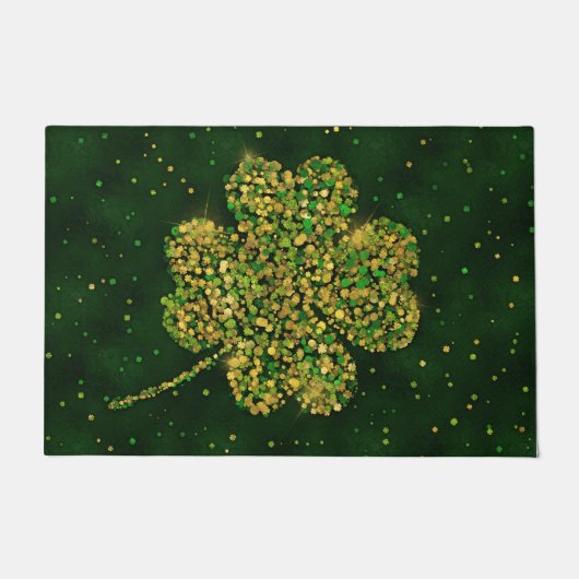 Irish Shamrock Four-leaf Lucky Clover Deurmat (Voorkant)
