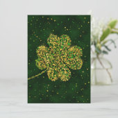 Irish Shamrock Four-leaf Lucky Clover Feestdagenkaart (Staand voorkant)