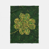Irish Shamrock Four-leaf Lucky Clover Fleece Deken (Voorkant)