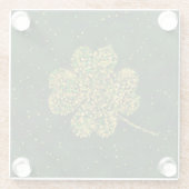 Irish Shamrock Four-leaf Lucky Clover Glazen Onderzetter (Achterkant)