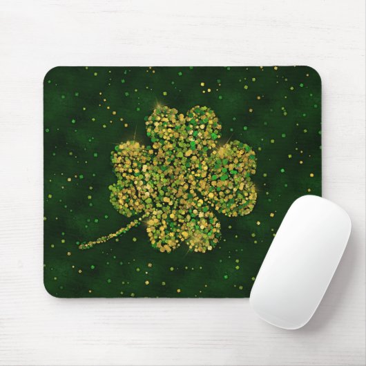 Irish Shamrock Four-leaf Lucky Clover Muismat (Met muis)