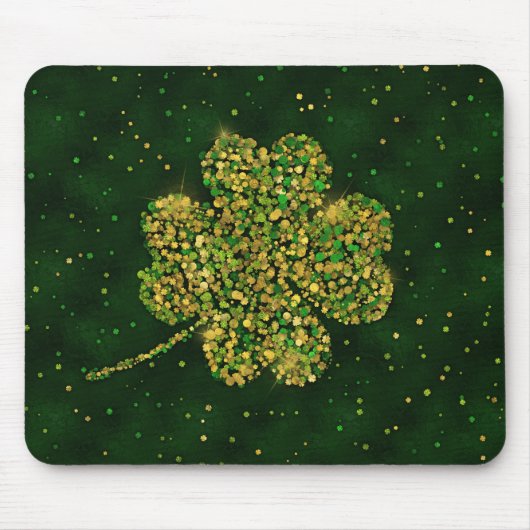 Irish Shamrock Four-leaf Lucky Clover Muismat (Voorkant)