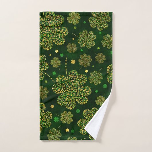 Irish Shamrock four-leaf Lucky Clover Pattern Bad Handdoek (Handdoek)