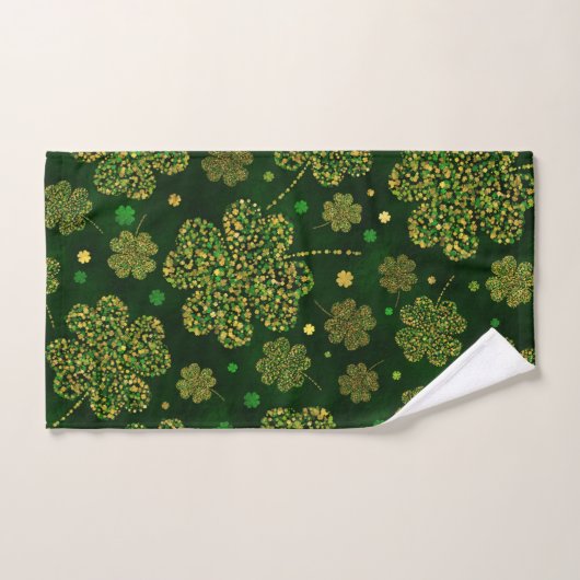Irish Shamrock four-leaf Lucky Clover Pattern Bad Handdoek (Handdoek)