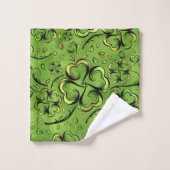 Irish Shamrock four-leaf Lucky Clover Pattern Bad Handdoek (Wasdoekje)