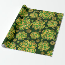 Irish Shamrock four-leaf Lucky Clover Pattern