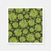 Irish Shamrock four-leaf Lucky Clover Pattern Servet (Voorkant)