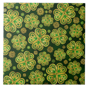 Irish Shamrock four-leaf Lucky Clover Pattern Tegeltje