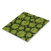 Irish Shamrock four-leaf Lucky Clover Pattern Tegeltje (Zijkant)
