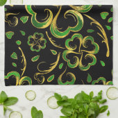Irish Shamrock four-leaf Lucky Clover Pattern Theedoek (Gevouwen)