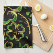 Irish Shamrock four-leaf Lucky Clover Pattern Theedoek (Quarter Fold)
