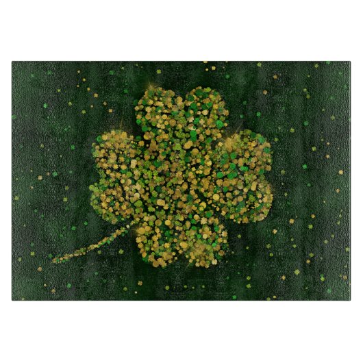 Irish Shamrock Four-leaf Lucky Clover Snijplank (Voorkant)