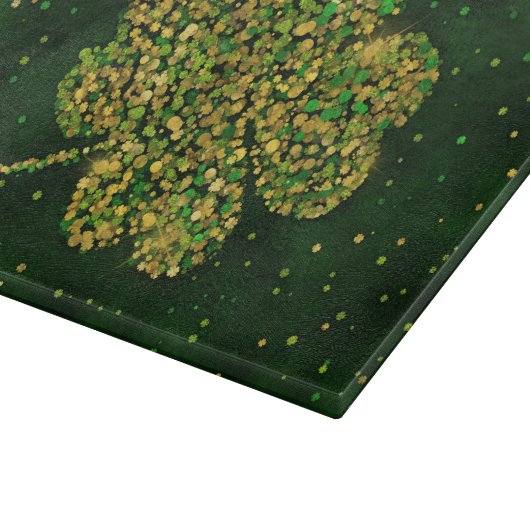 Irish Shamrock Four-leaf Lucky Clover Snijplank (Hoek)