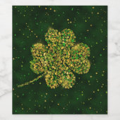 Irish Shamrock Four-leaf Lucky Clover Wijn Etiket (Enkel label)