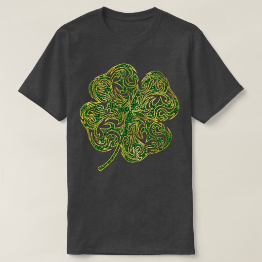 Irish Shamrock Fourleaf Lucky Clover 3 T-shirt (Design voorkant)