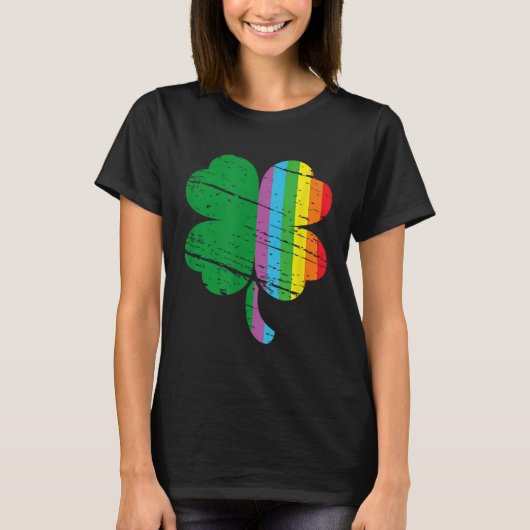 Irish Shamrock Gay Lgbt St Patricks Day Pride Rain T-shirt (Voorkant)