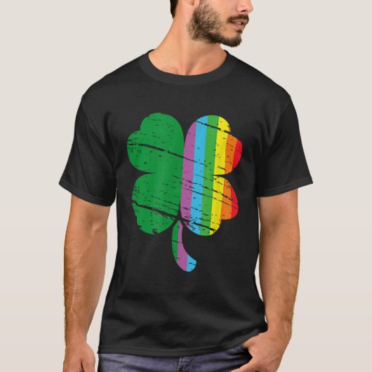 Irish Shamrock Gay Lgbt St Patricks Day Pride Rain T-shirt (Voorkant)