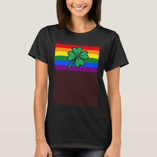 Irish Shamrock Gay Pride Flag Happy St Patricks Da T-shirt (Voorkant)