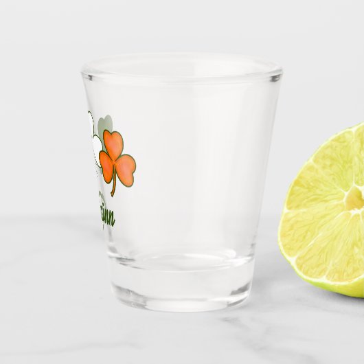 Irish Shamrock gepersonaliseerde naam Shot Glas (Rechts)