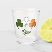 Irish Shamrock gepersonaliseerde naam Shot Glas (Voorkant)