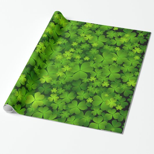 Irish Shamrock Gift Wrap Cadeaupapier (Uitgerold)