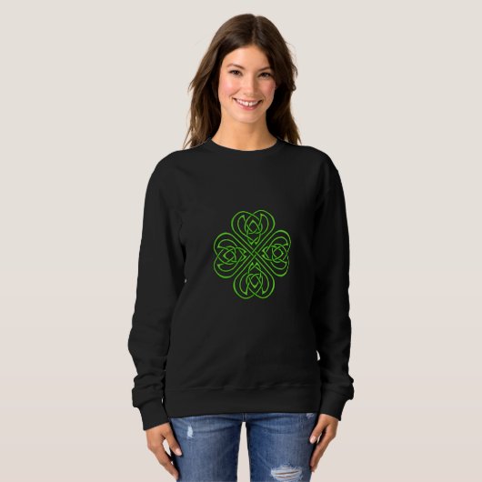 Irish Shamrock - Green Celtic Knotwork Trui (Voorkant volledig)