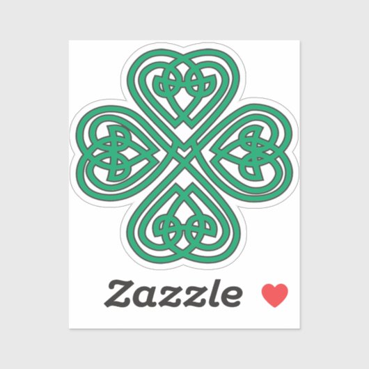 Irish Shamrock Green Celtic Lucky Clover Sticker (Vel)