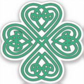 Irish Shamrock Green Celtic Lucky Clover Sticker (Voorkant)