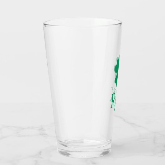 Irish Shamrock Green Clover Monogram Initiaal Name Glas (Rechts)