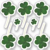 Irish Shamrock Green Clovers St. Patrick's Day Sticker (Voorkant)