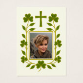 Irish Shamrock Green Funeral Memorial Prayer Kaart (Voorkant)