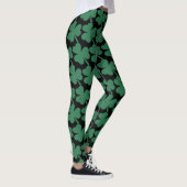 Irish Shamrock Green Glitter St. Patrick's Day Leggings (Rechts)