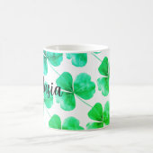 Irish Shamrock Groen Blauw Waterverf Aangepaste na Koffiemok (Center)