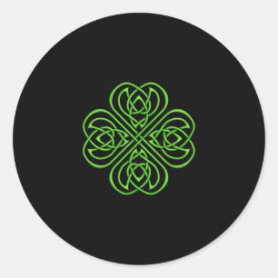 Irish Shamrock - Groene Keltische Knoopwerk Ronde Sticker