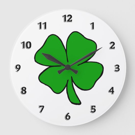 Irish Shamrock Grote Klok (Voorkant)