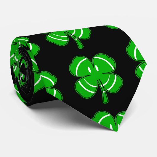 Irish Shamrock Happy Face Party Stropdas (Opgerold)