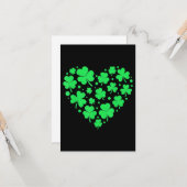 Irish Shamrock Heart Lucky Kaart (Voorkant / Achterkant in situ)