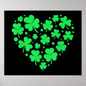 Irish Shamrock Heart Lucky Poster (Voorkant)