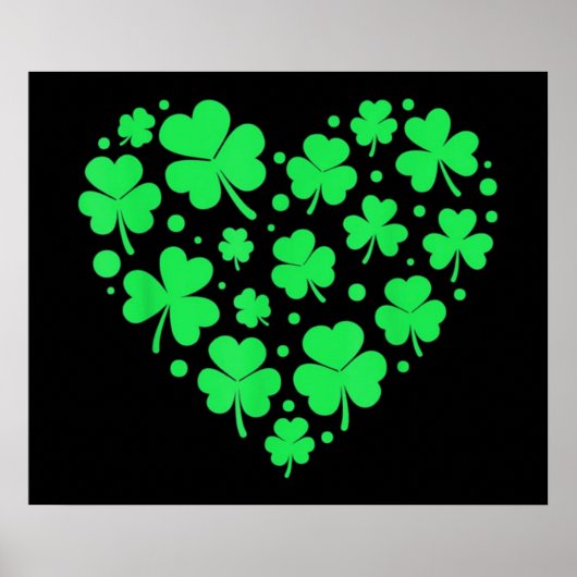 Irish Shamrock Heart Lucky Poster (Voorkant)