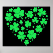 Irish Shamrock Heart Lucky Poster (Voorkant)