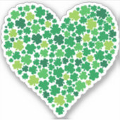 Irish Shamrock Heart Sticker (Voorkant)